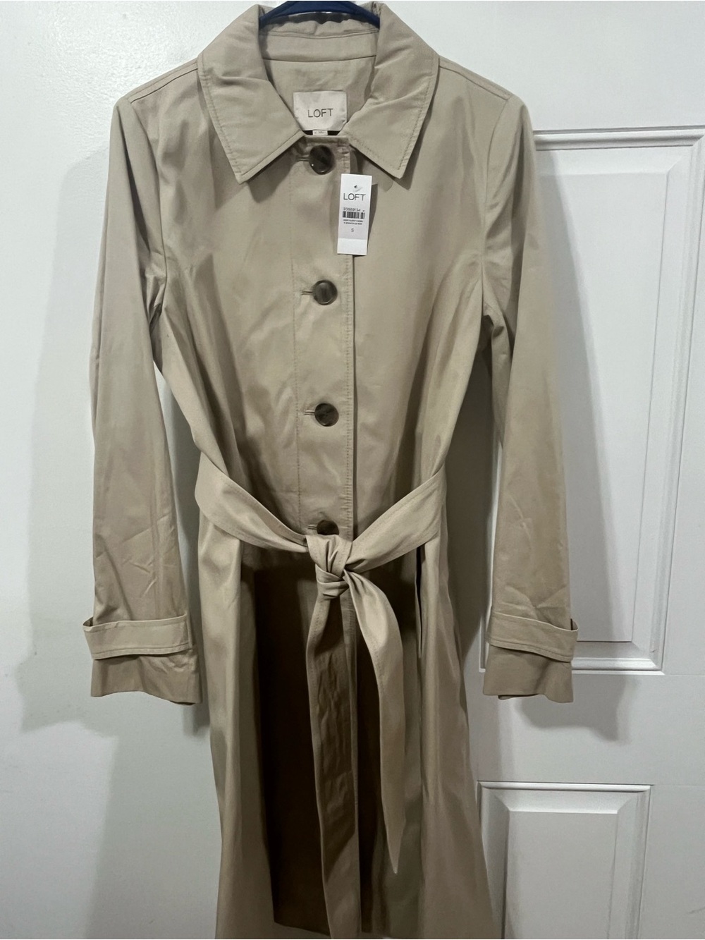 LOFT Beige Belted Trench Coat